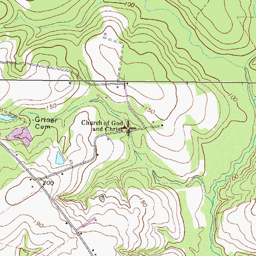Topographic Map of Church of God and Christ, GA