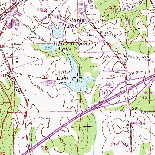 Topographic Map of City Lake, GA