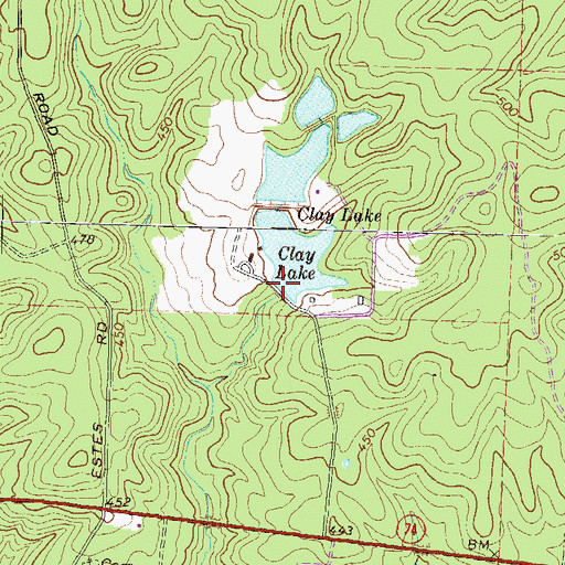 Topographic Map of Clay Lake, GA
