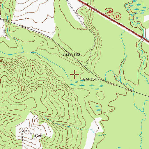 Topographic Map of Clear Creek, GA