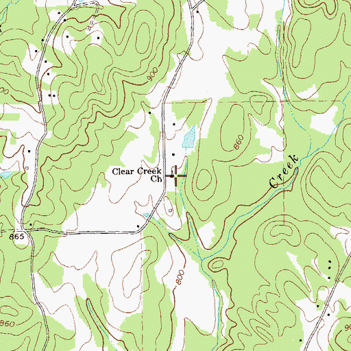 Topographic Map of Clear Creek Church, GA
