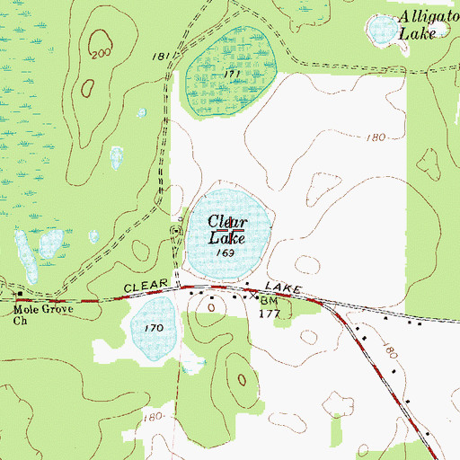 Topographic Map of Clear Lake, GA