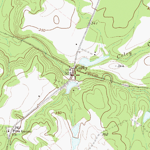Topographic Map of Coley Creek, GA