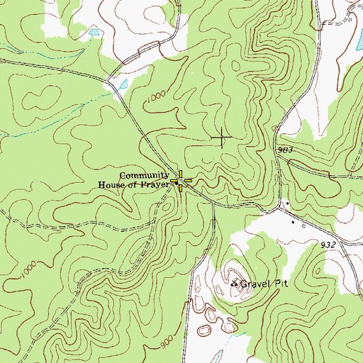 Topographic Map of Community House of Prayer, GA
