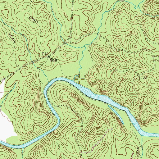 Topographic Map of Conn Creek, GA