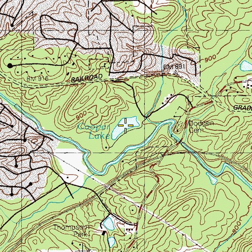 Topographic Map of Cooper Lake, GA