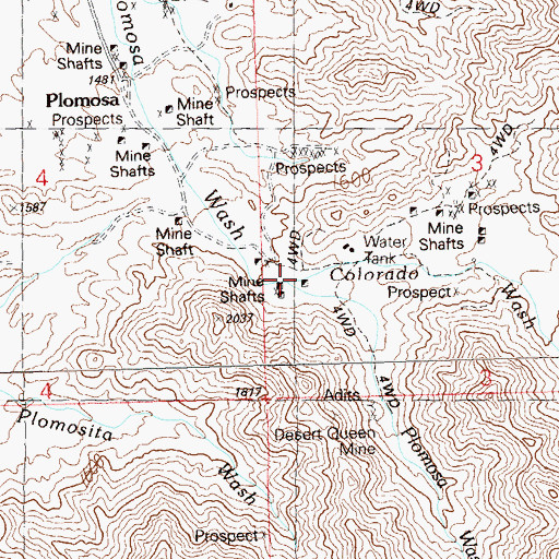 Topographic Map of Colorado Wash, AZ
