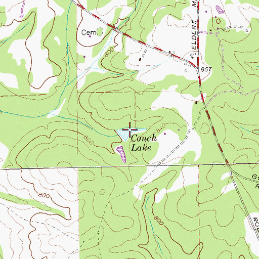 Topographic Map of Couch Lake, GA