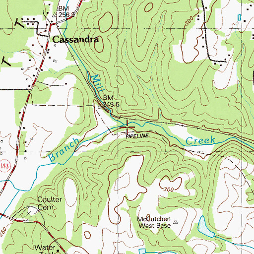 Topographic Map of Coulter Branch, GA