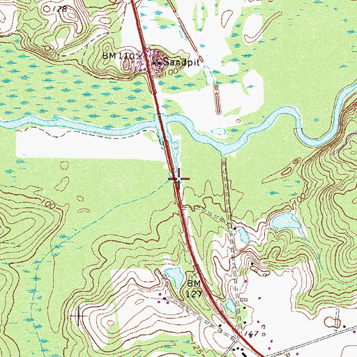 Topographic Map of Cox Creek, GA