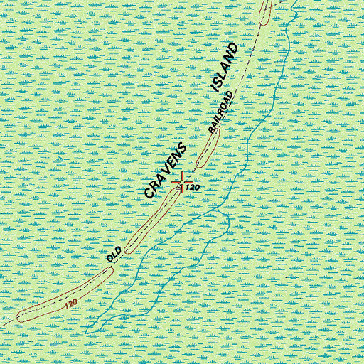 Topographic Map of Cravens Island, GA