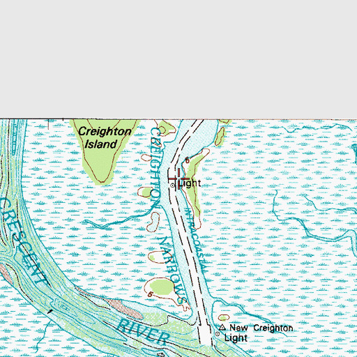 Topographic Map of Creighton Narrows, GA