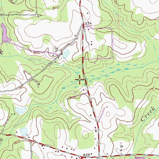 Topographic Map of Crittle Creek, GA