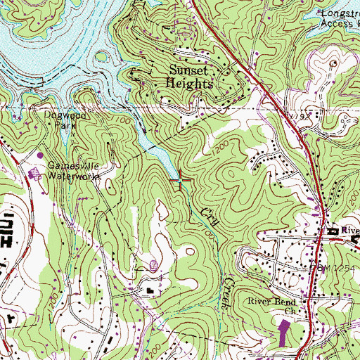Topographic Map of Cry Creek, GA