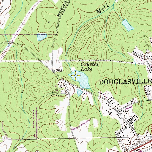 Topographic Map of Crystal Lake, GA