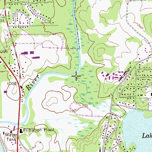 Topographic Map of Curtis Creek, GA