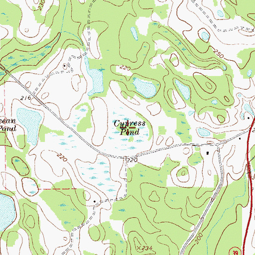 Topographic Map of Cypress Pond, GA