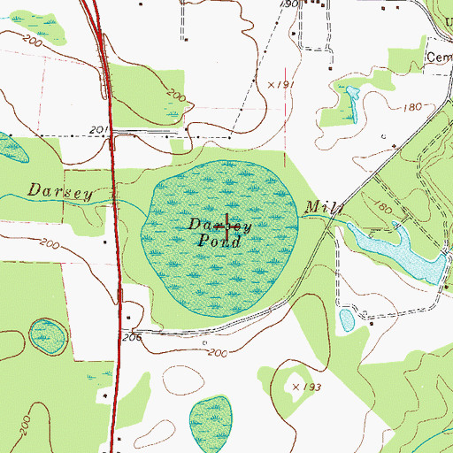 Topographic Map of Darsey Pond, GA