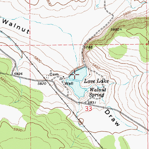Topographic Map of Love Lake, AZ
