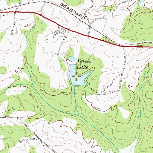 Topographic Map of Davis Lake, GA