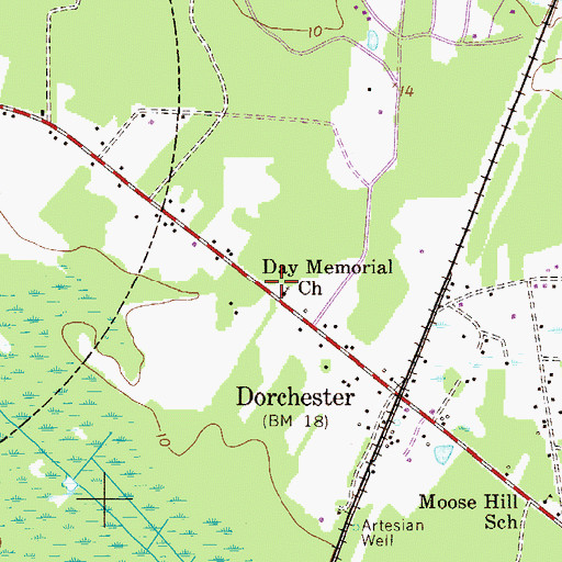 Topographic Map of Day Memorial Church, GA