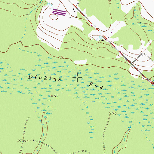 Topographic Map of Dinkins Bay, GA