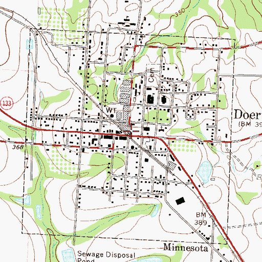 Topographic Map of Doerun, GA