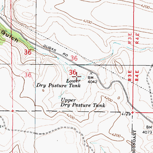 Topographic Map of Lower Dry Pasture Tank, AZ