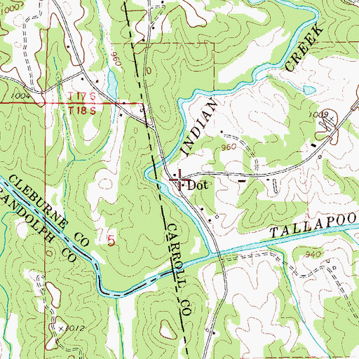Topographic Map of Dot, GA