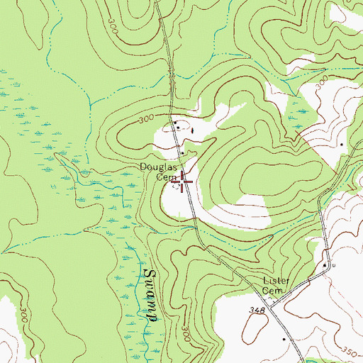 Topographic Map of Douglas Cemetery, GA