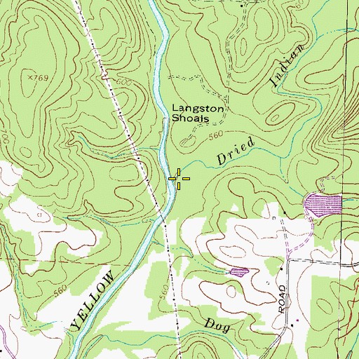 Topographic Map of Dried Indian Creek, GA