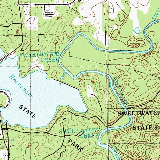 Topographic Map of Dry Creek, GA