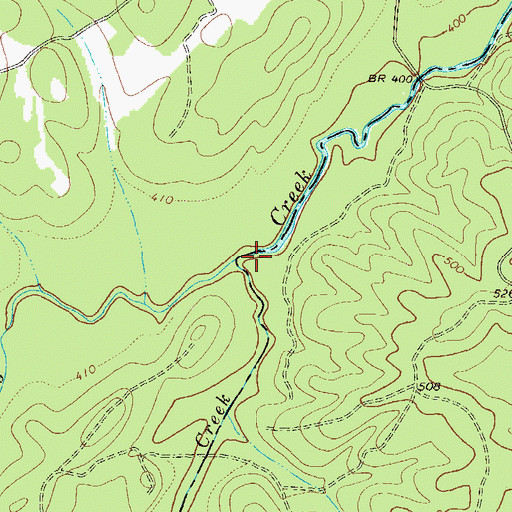 Topographic Map of Dry Fork Creek, GA