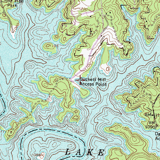 Topographic Map of Duckett Mill Access Point, GA