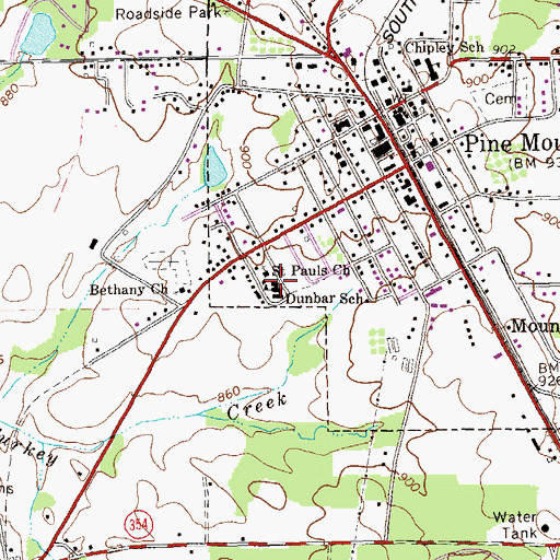Topographic Map of Dunbar School, GA