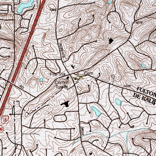 Topographic Map of Ebenezer Church, GA