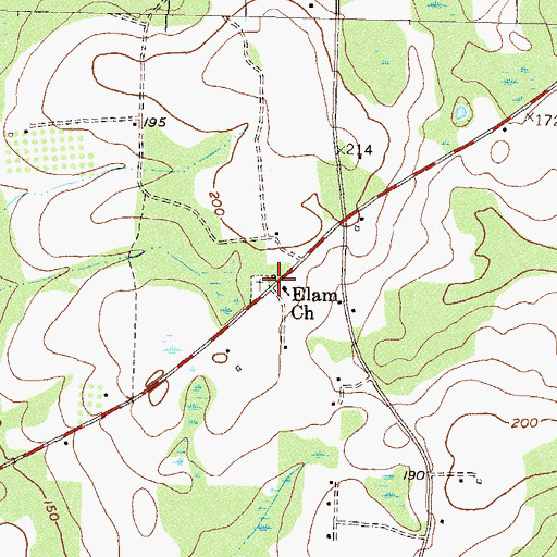 Topographic Map of Elam Church, GA