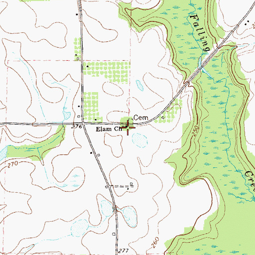 Topographic Map of Elam Church, GA
