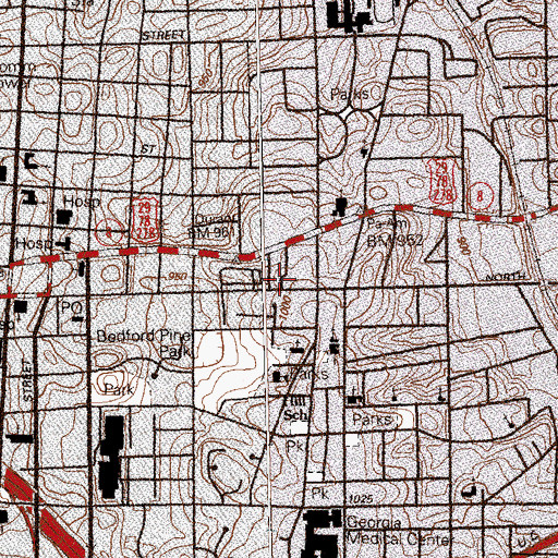 Topographic Map of Ella Smillie School, GA