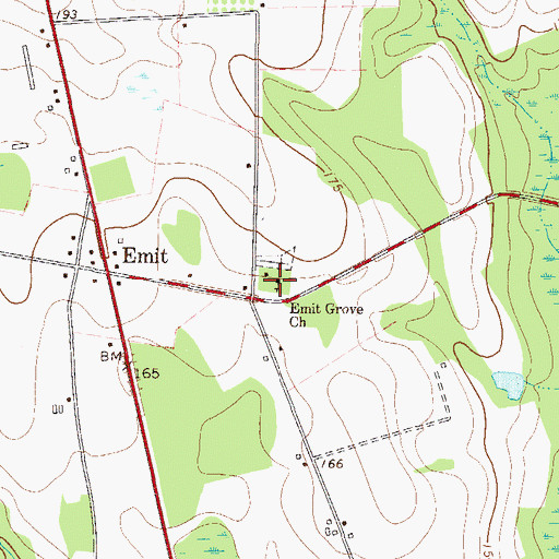 Topographic Map of Emit Grove Church, GA