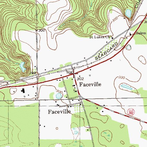 Topographic Map of Faceville, GA