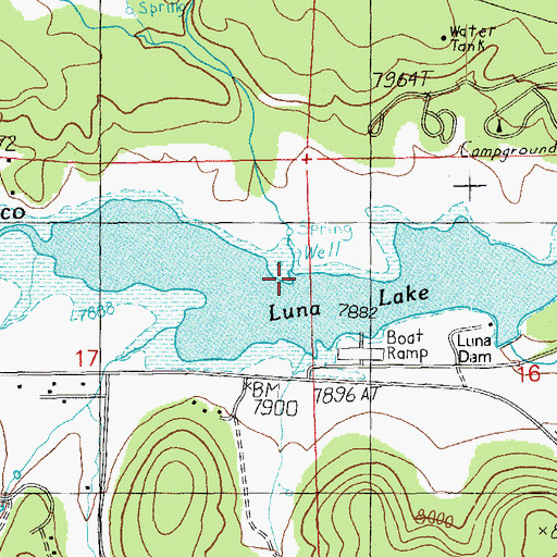 Topographic Map of Luna Lake, AZ