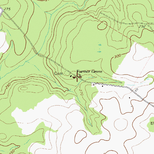 Topographic Map of Farmer Grove Church, GA