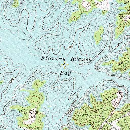 Topographic Map of Flowery Branch Bay, GA