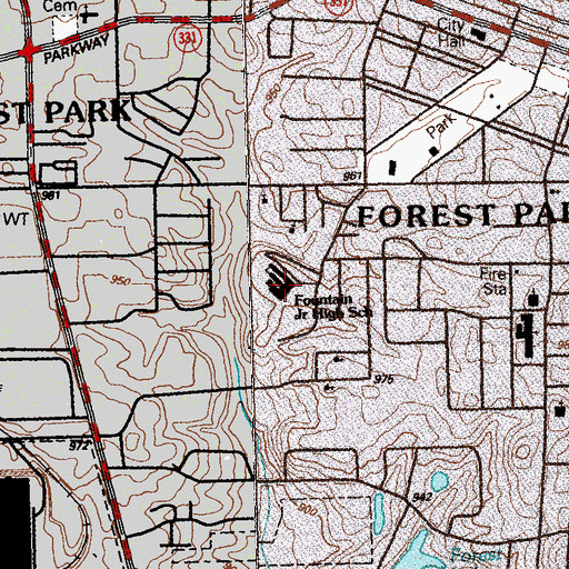 Topographic Map of Fountain Elementary School, GA