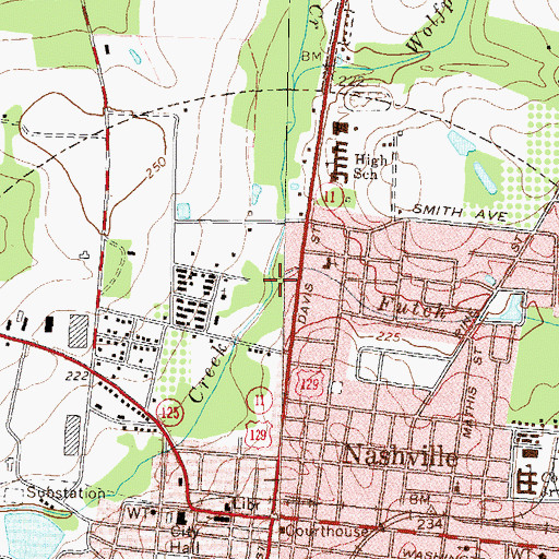 Topographic Map of Futch Branch, GA