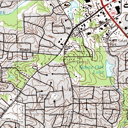 Topographic Map of Gann Cemetery, GA