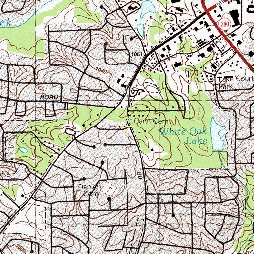 Topographic Map of Gann Cemetery, GA