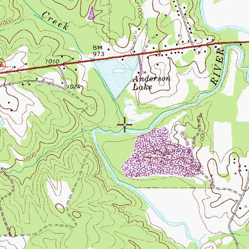 Topographic Map of Garrett Creek, GA