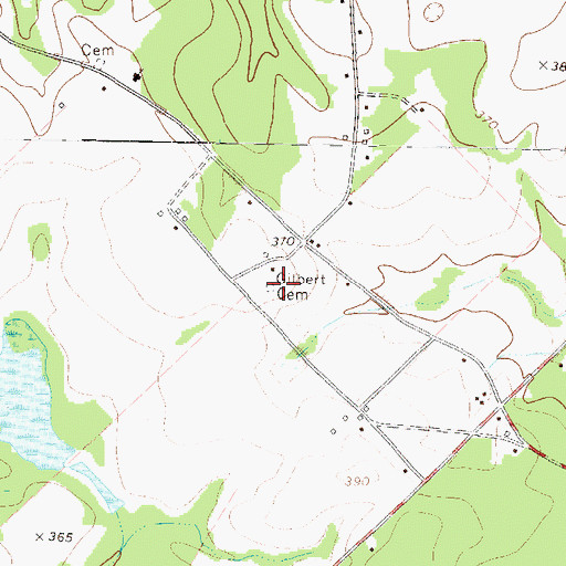Topographic Map of Gilbert Cemetery, GA